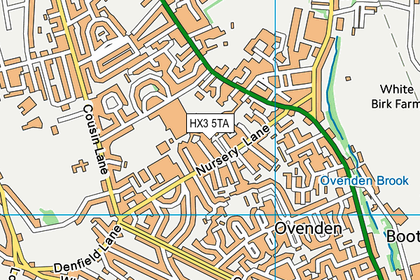 HX3 5TA map - OS VectorMap District (Ordnance Survey)