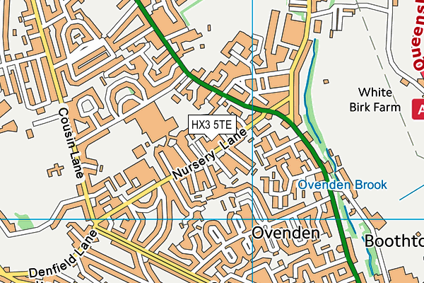 HX3 5TE map - OS VectorMap District (Ordnance Survey)