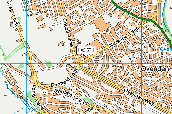 HX3 5TH map - OS VectorMap District (Ordnance Survey)