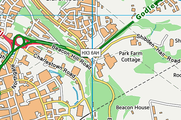 HX3 6AH map - OS VectorMap District (Ordnance Survey)