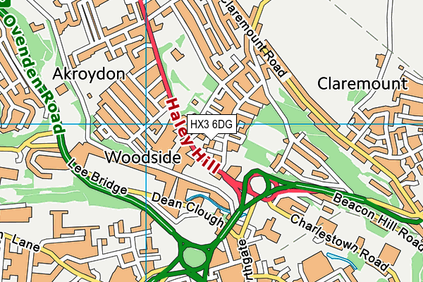 HX3 6DG map - OS VectorMap District (Ordnance Survey)