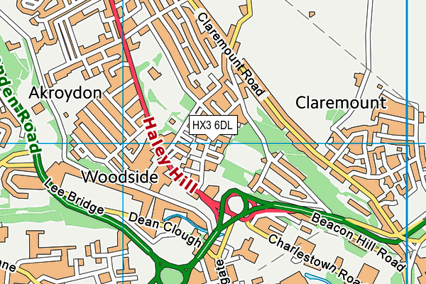 HX3 6DL map - OS VectorMap District (Ordnance Survey)