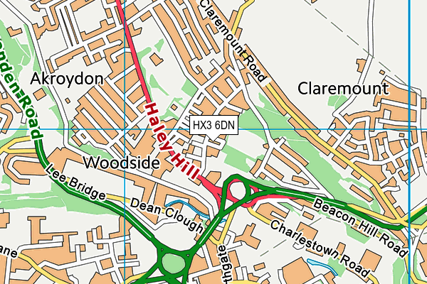 HX3 6DN map - OS VectorMap District (Ordnance Survey)