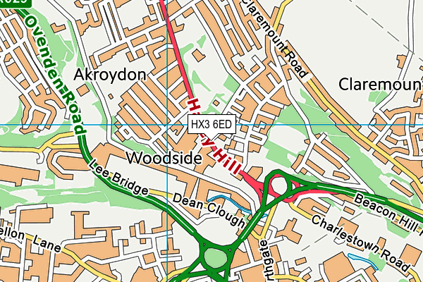 HX3 6ED map - OS VectorMap District (Ordnance Survey)