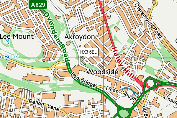 HX3 6EL map - OS VectorMap District (Ordnance Survey)