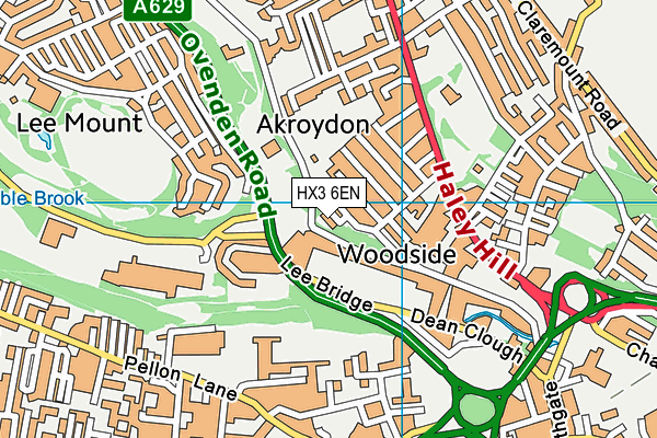 HX3 6EN map - OS VectorMap District (Ordnance Survey)