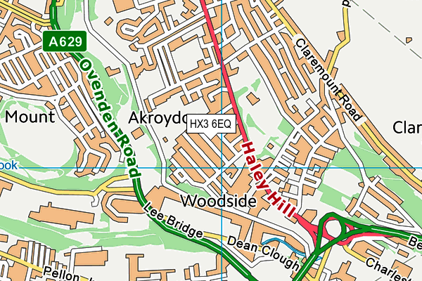 HX3 6EQ map - OS VectorMap District (Ordnance Survey)