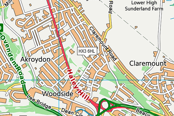 HX3 6HL map - OS VectorMap District (Ordnance Survey)