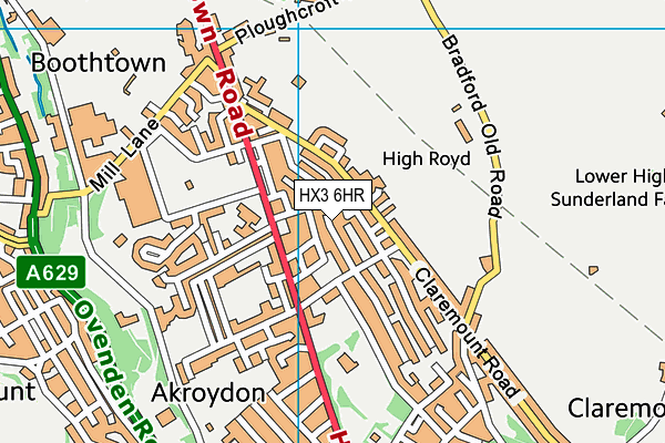 HX3 6HR map - OS VectorMap District (Ordnance Survey)