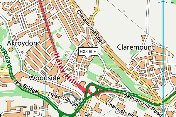 HX3 6LF map - OS VectorMap District (Ordnance Survey)