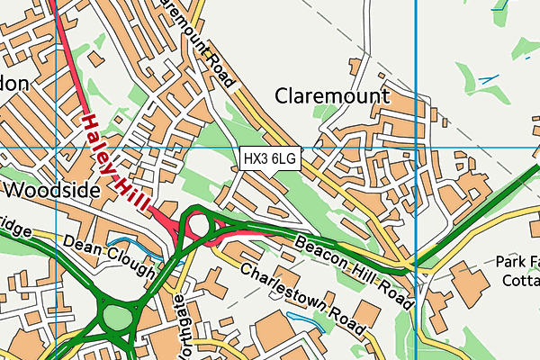 HX3 6LG map - OS VectorMap District (Ordnance Survey)