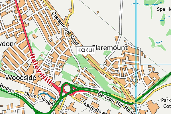 HX3 6LH map - OS VectorMap District (Ordnance Survey)