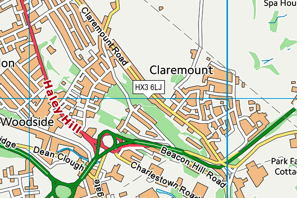 HX3 6LJ map - OS VectorMap District (Ordnance Survey)