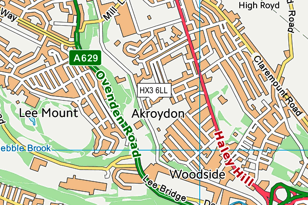 HX3 6LL map - OS VectorMap District (Ordnance Survey)