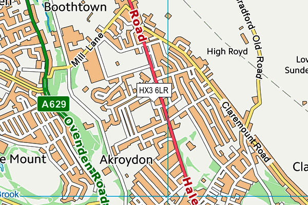 HX3 6LR map - OS VectorMap District (Ordnance Survey)