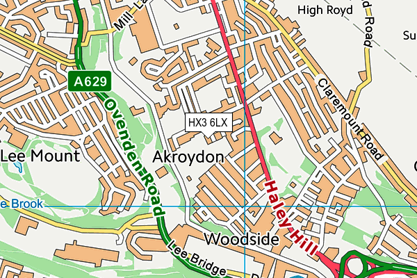 HX3 6LX map - OS VectorMap District (Ordnance Survey)