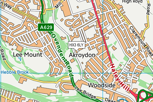 HX3 6LY map - OS VectorMap District (Ordnance Survey)