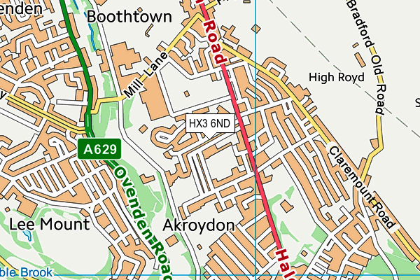 HX3 6ND map - OS VectorMap District (Ordnance Survey)