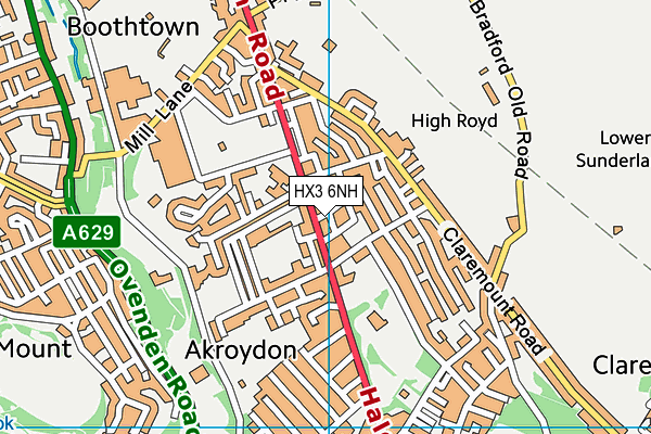 HX3 6NH map - OS VectorMap District (Ordnance Survey)