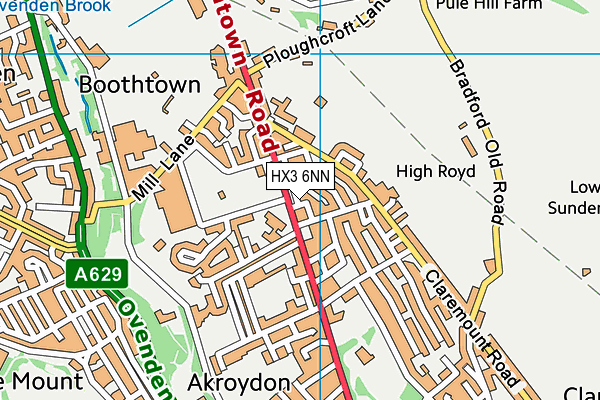 HX3 6NN map - OS VectorMap District (Ordnance Survey)