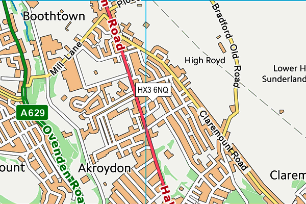 HX3 6NQ map - OS VectorMap District (Ordnance Survey)