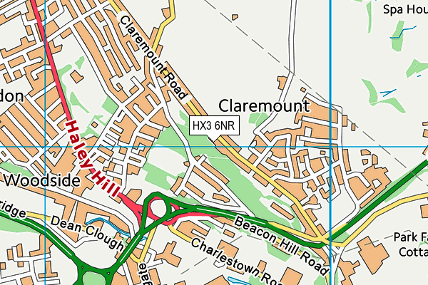 HX3 6NR map - OS VectorMap District (Ordnance Survey)