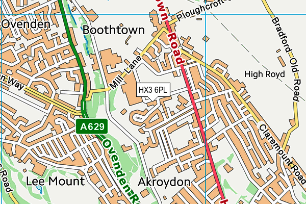 Grantham Road map (HX3 6PL) - OS VectorMap District (Ordnance Survey)