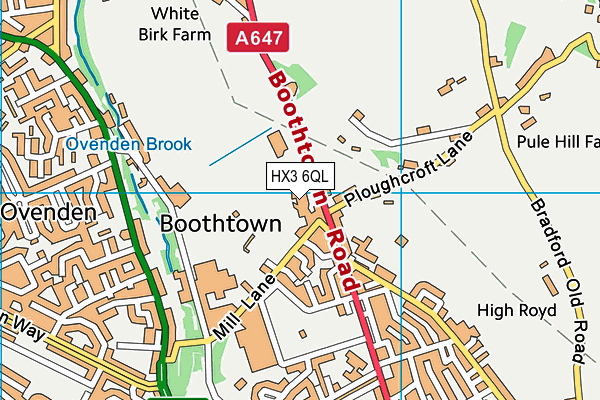 HX3 6QL map - OS VectorMap District (Ordnance Survey)