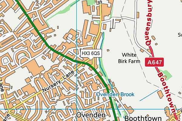 HX3 6QS map - OS VectorMap District (Ordnance Survey)