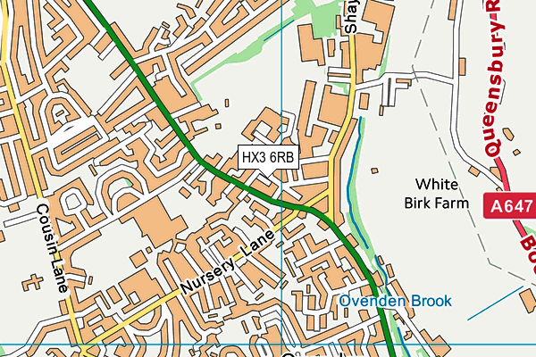HX3 6RB map - OS VectorMap District (Ordnance Survey)