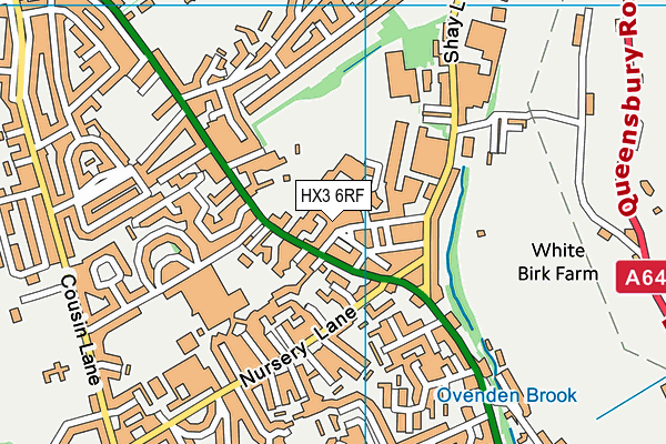HX3 6RF map - OS VectorMap District (Ordnance Survey)