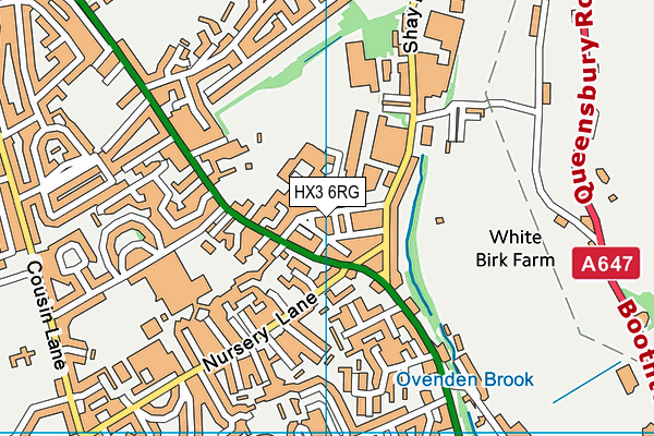 HX3 6RG map - OS VectorMap District (Ordnance Survey)