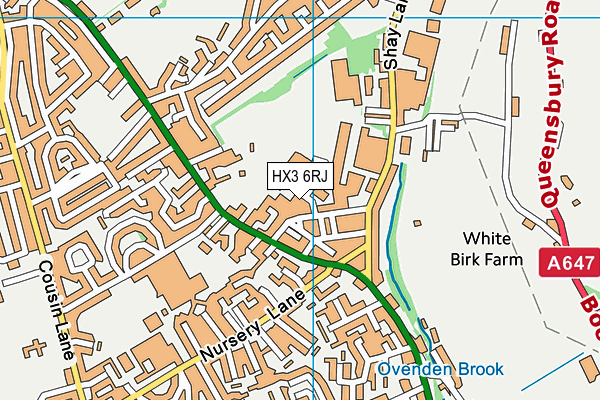 HX3 6RJ map - OS VectorMap District (Ordnance Survey)