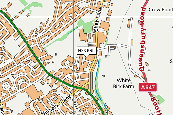 HX3 6RL map - OS VectorMap District (Ordnance Survey)