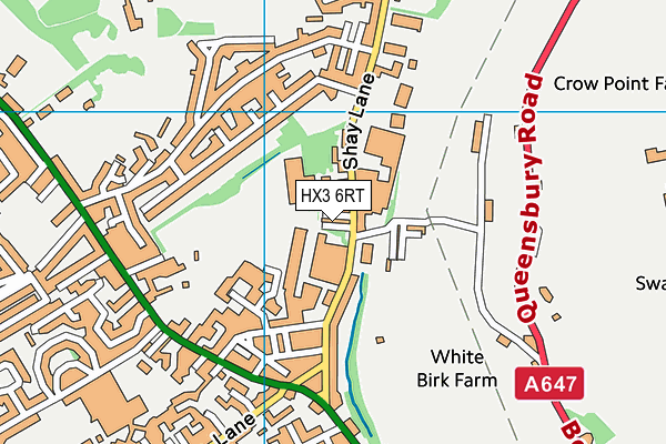 HX3 6RT map - OS VectorMap District (Ordnance Survey)