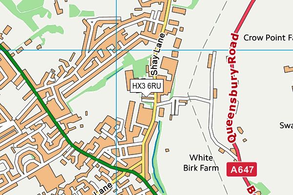 HX3 6RU map - OS VectorMap District (Ordnance Survey)