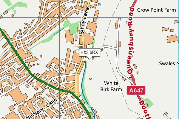 HX3 6RX map - OS VectorMap District (Ordnance Survey)