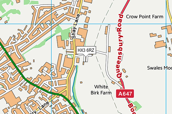 HX3 6RZ map - OS VectorMap District (Ordnance Survey)