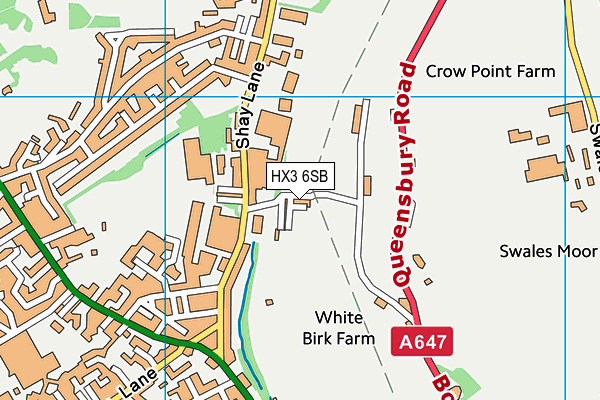 HX3 6SB map - OS VectorMap District (Ordnance Survey)