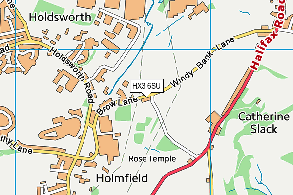 HX3 6SU map - OS VectorMap District (Ordnance Survey)