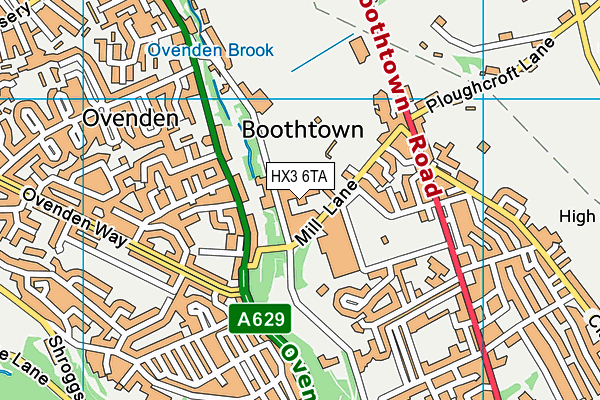 HX3 6TA map - OS VectorMap District (Ordnance Survey)