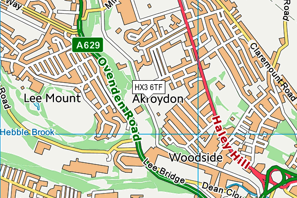 HX3 6TF map - OS VectorMap District (Ordnance Survey)