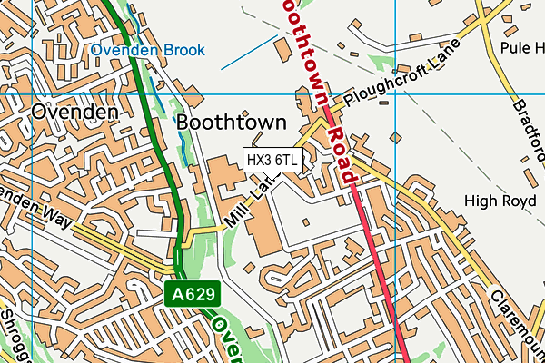 HX3 6TL map - OS VectorMap District (Ordnance Survey)