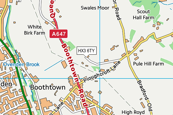 HX3 6TY map - OS VectorMap District (Ordnance Survey)