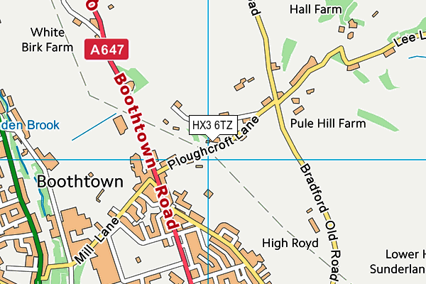 HX3 6TZ map - OS VectorMap District (Ordnance Survey)