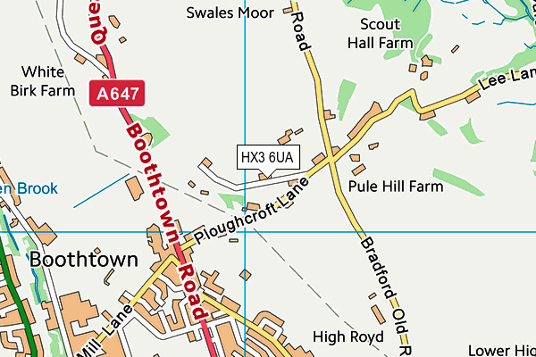 HX3 6UA map - OS VectorMap District (Ordnance Survey)