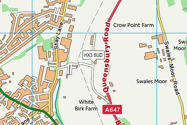 HX3 6UD map - OS VectorMap District (Ordnance Survey)