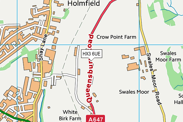 HX3 6UE map - OS VectorMap District (Ordnance Survey)