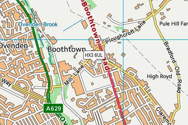 HX3 6UL map - OS VectorMap District (Ordnance Survey)