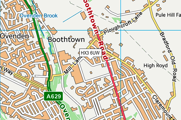 HX3 6UW map - OS VectorMap District (Ordnance Survey)